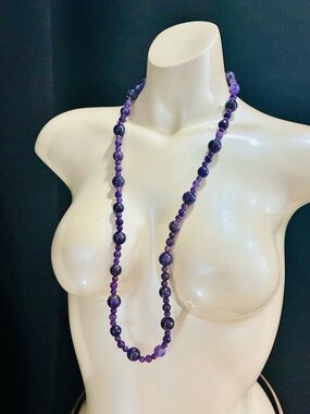 Jay King DTR 925 37” Long Amethyst Gemstone Graduated Faceted Bead Necklace EUC